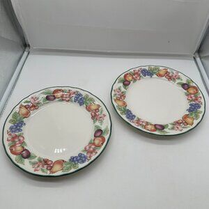 EUC Set of 2 Epoch Market Day Salad Plate Plates Indonesia Fruit